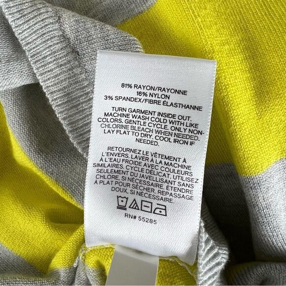 Express Yellow & Grey Striped Lightweight Sweater - Picture 6 of 6